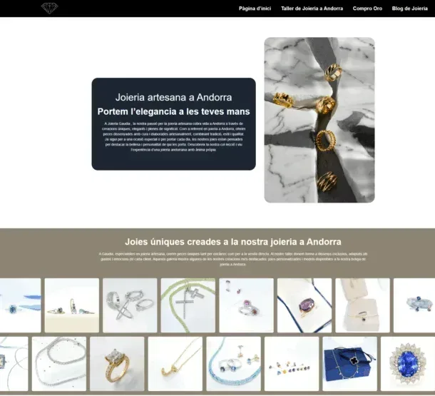 Disseny web SEO i ciberseguretat per a Gaudia Joiers Artesans — DigitalNexe Andorra