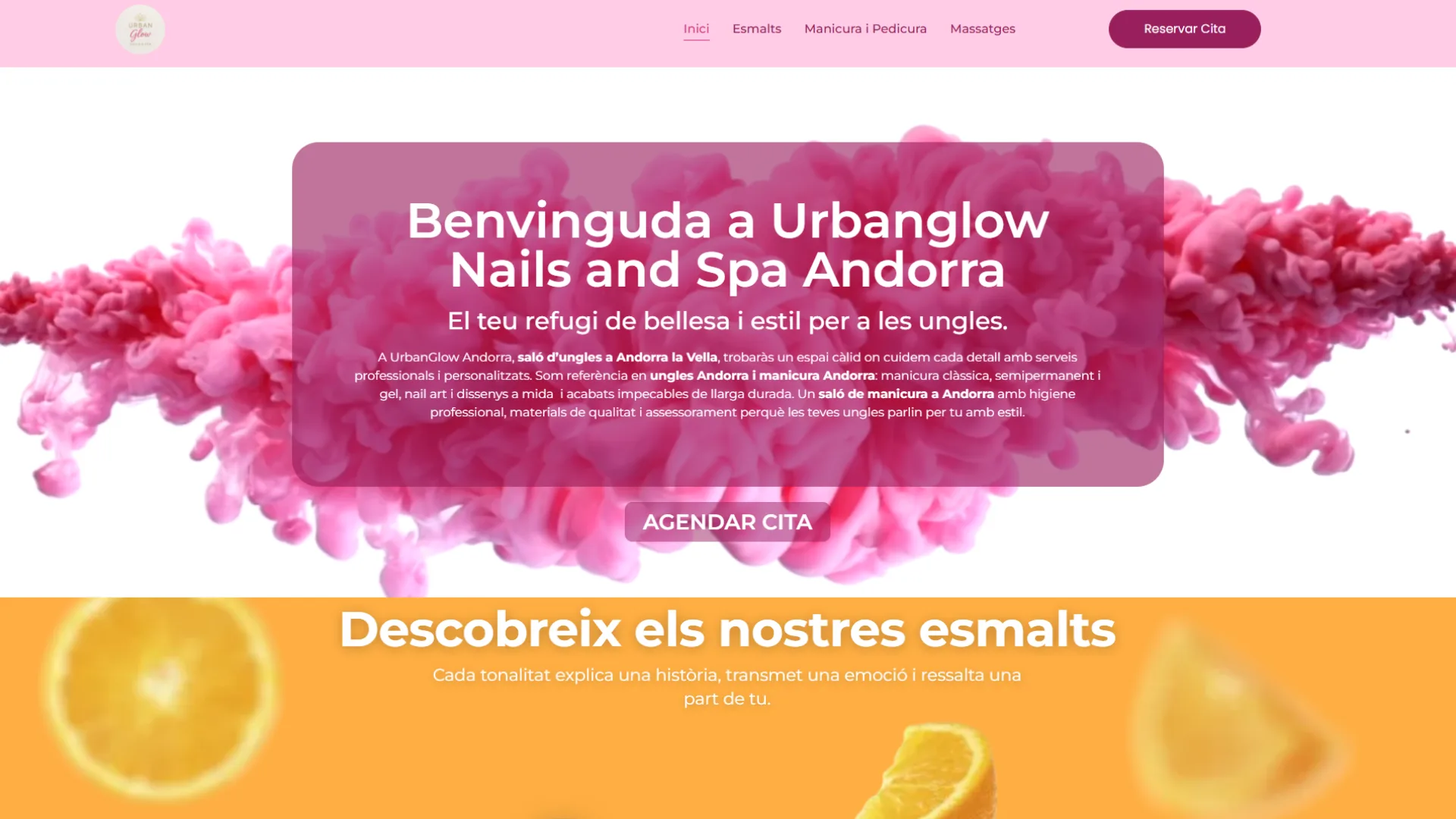 Web a mida amb sistema de reserves per a Urban Glow Nails — DigitalNexe Andorra